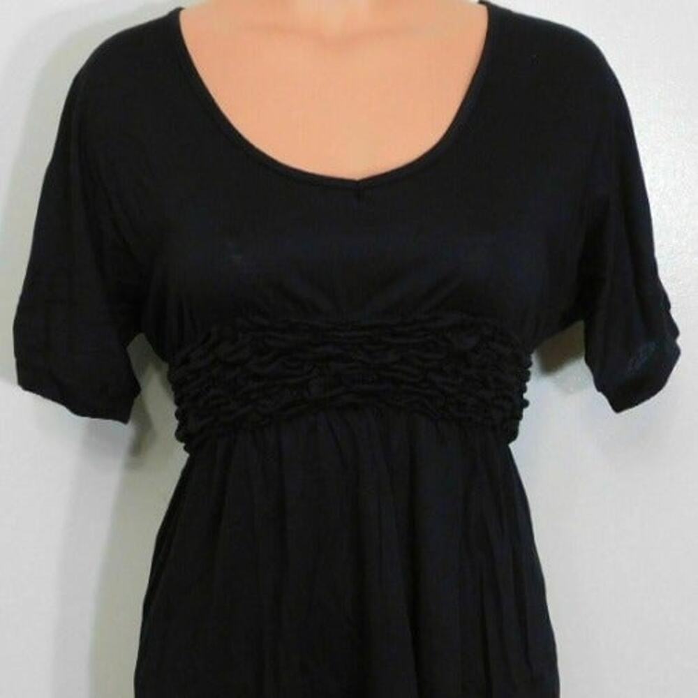 Coolwear Black Junior's Short Sleeve Scoop Neck Blouse / Top - S